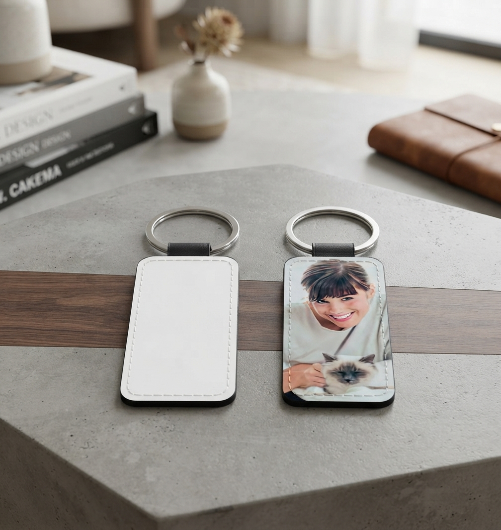 Llavero En Cuerina Rectangular Pequeño