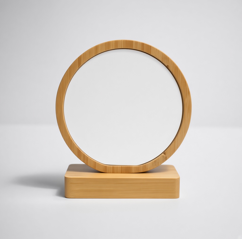 Porta Retrato De Madera Redondo